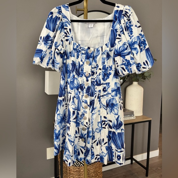 House of Harlow 1960 Floral Puff-Sleeve Mini Dress - Picture 8 of 10